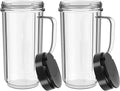 Magic Bullet Blender Cups - 22oz Tall Replacement Cups with Flip Top Lid | 2 Pack, Compatible with MB1001
