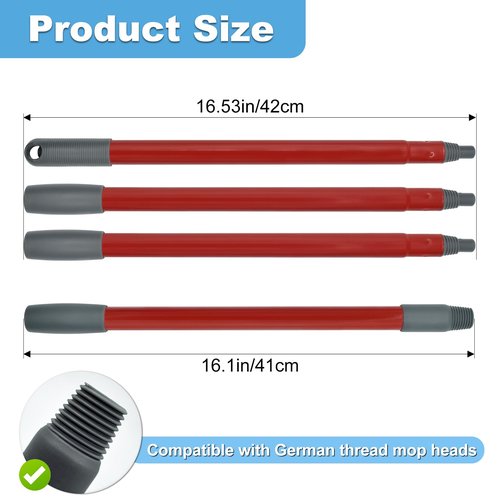 Mop Handle for Ocedar, Mop Handle for O Cedar, Spin Mop Replacement Handle for O Cedar, 4 Section 30" to 58" Mop Handles for Ocedar Spin Mop & H2pro Flat Mop, Mop Stick Mop Pole Handle for Ocedar Mop