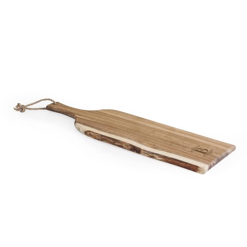 PICNIC TIME Monogram - B - Personalized Artisan 24" Acacia Charcuterie Board with Raw Wood Edge, Cheese Board, Serving Platter, (Acacia Wood)
