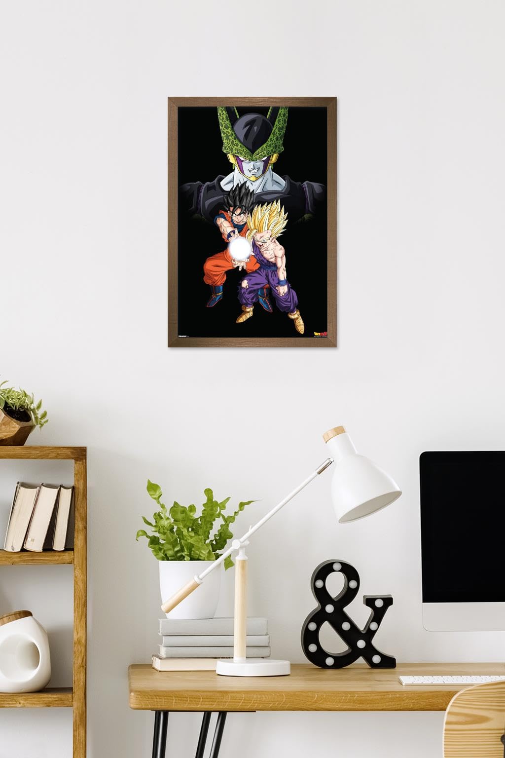 Dragon Ball Z: Cell Saga - Group Wall Poster, 22.4L" x 14.7W", Bronze Framed Version