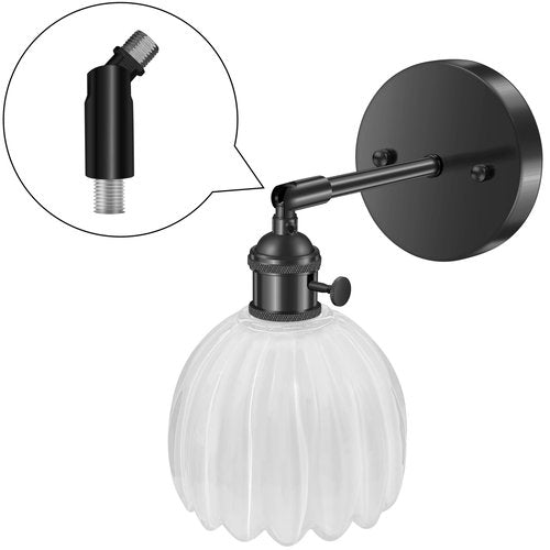 MAYOMAJO 4-Pack Sloped Ceiling Adapter for Chandeliers Pendant Lights Adjustable 0-180 Degrees Accommodate Sloped Ceiling (Black)