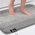 GORILLA GRIP Soft Plush Bathroom Rugs with Textured Rubber Backing, Absorbent Quick Dry Bath Mat, Machine Washable Shower Mats, Home Décor Accessories, Bathmat Rug Floor Essentials, 30 x 18 Grey