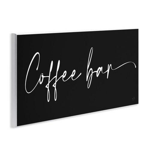 Stupell Industries Coffee Bar Classy Script Text Black Background Sign, Design by Lux + Me Designs
