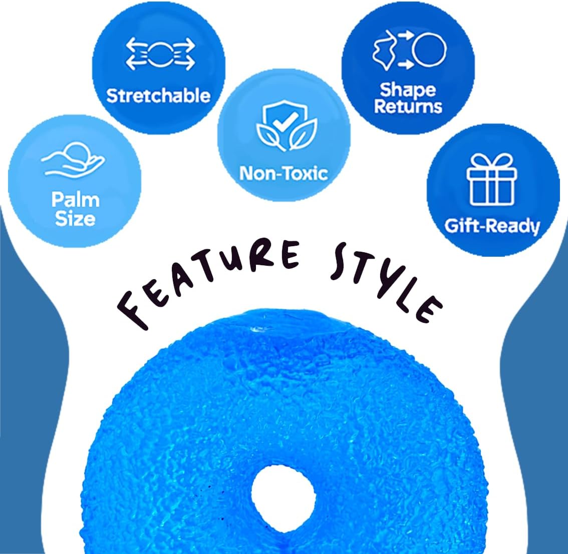 Skiennix Donut Stress Ball - Cute Squishy Fidget Toy for Stress Relief - 2.75" Size