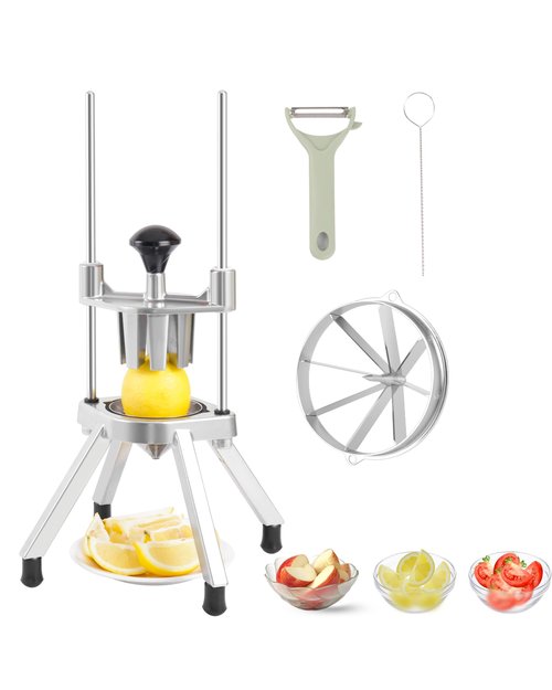 Ezcasch Lemon Cutter With Two 8 Wedges Commercial Lemon Slicer Stainless Steel Fruit Cutter Fruit Lemon Chopper Lemon Wedges Slicer Machine for Fruits and Vegetables for Home&Commercial Use