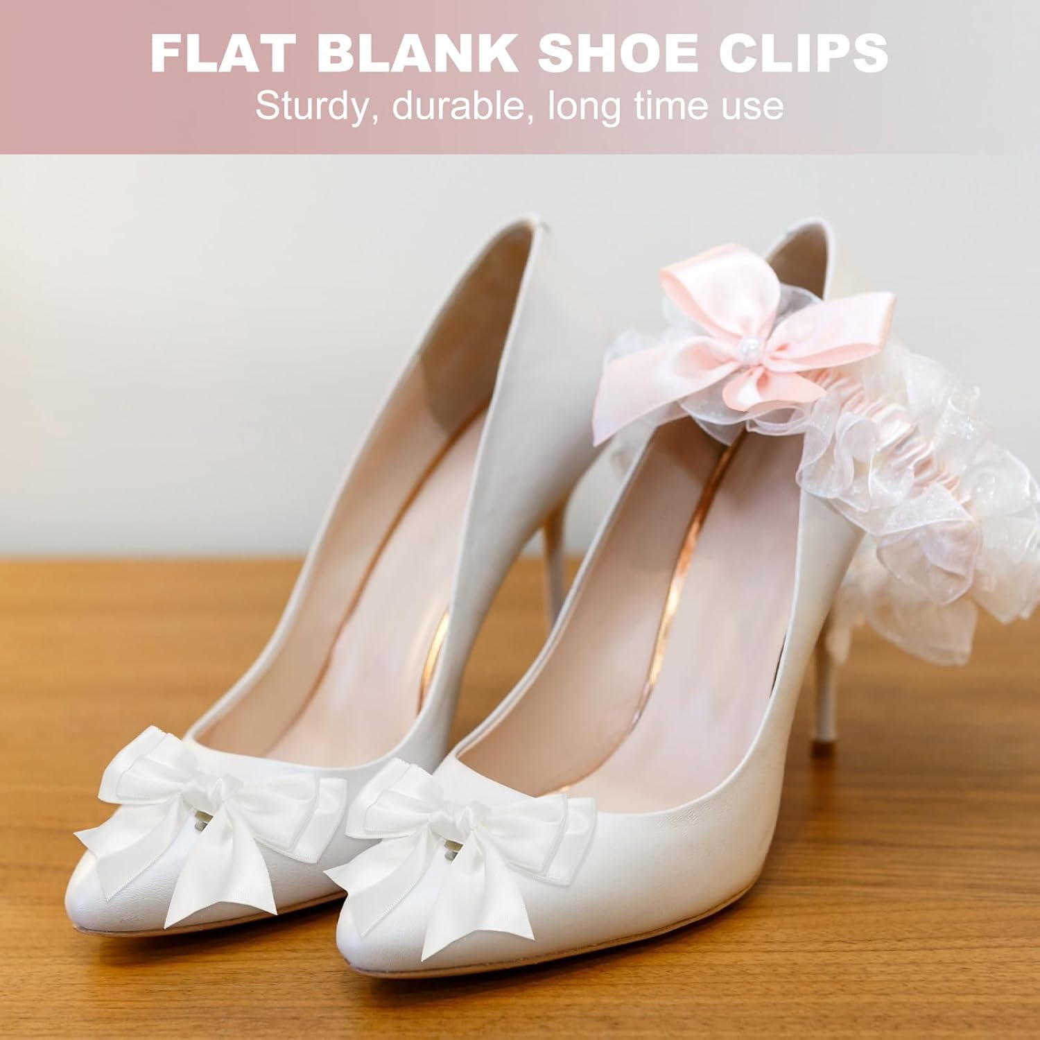 PATIKIL Bow Shoe Clips - Elegant Satin Detachable Bowknot Embellishments | 2 Pcs, Pink for Weddings & Parties