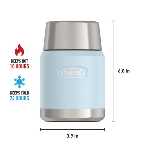 THERMOS ICON Stainless Steel Food Jar with Spoon, 16 Ounce, Glacier