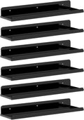 Lifewit 15" Acrylic Floating Shelves - Stylish Wall Organizer for Perfume, Makeup & Decor | Black 6 Pack