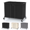 Hodonas Laundry Hamper with Wheels, 2-Section 230L (61Gal) Large Capacity, Heavy-Duty Rolling Clothes Basket with Silent Rubber Casters & Detachable Oxford Bags for Home, Black, 31.5"Lx15.75W"x30.7"H