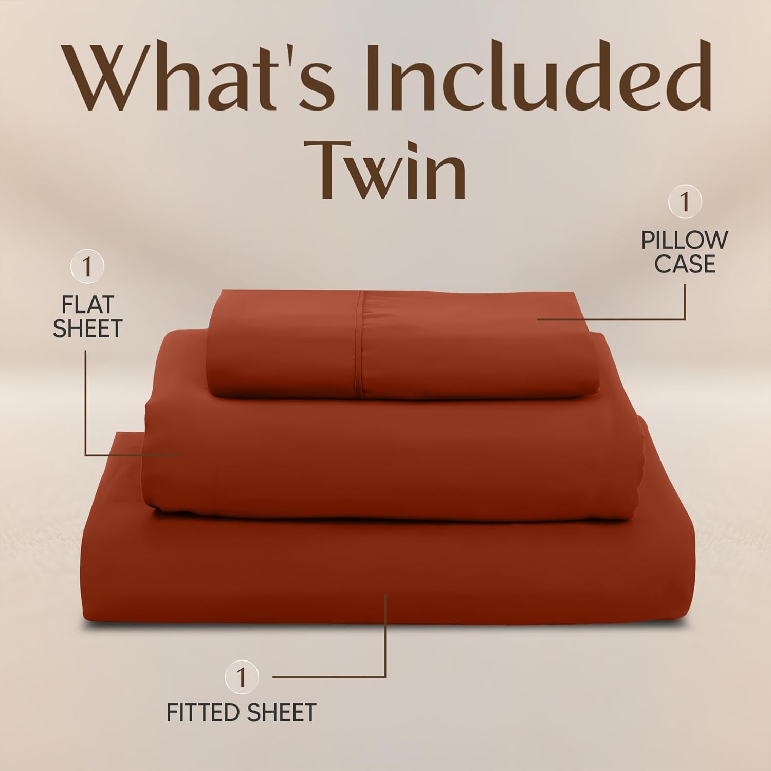 Utopia Bedding Twin Sheet Set - Soft & Breathable Microfiber, 3-Piece Bed Sheets for Twin Size Bed - Oeko Tex (Orange)