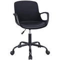 VECELO Mid-Back Chair for Desk with Armrests, Height Adjustable, 360°Swivel Wheels for Home Office Computer Study Work, Black