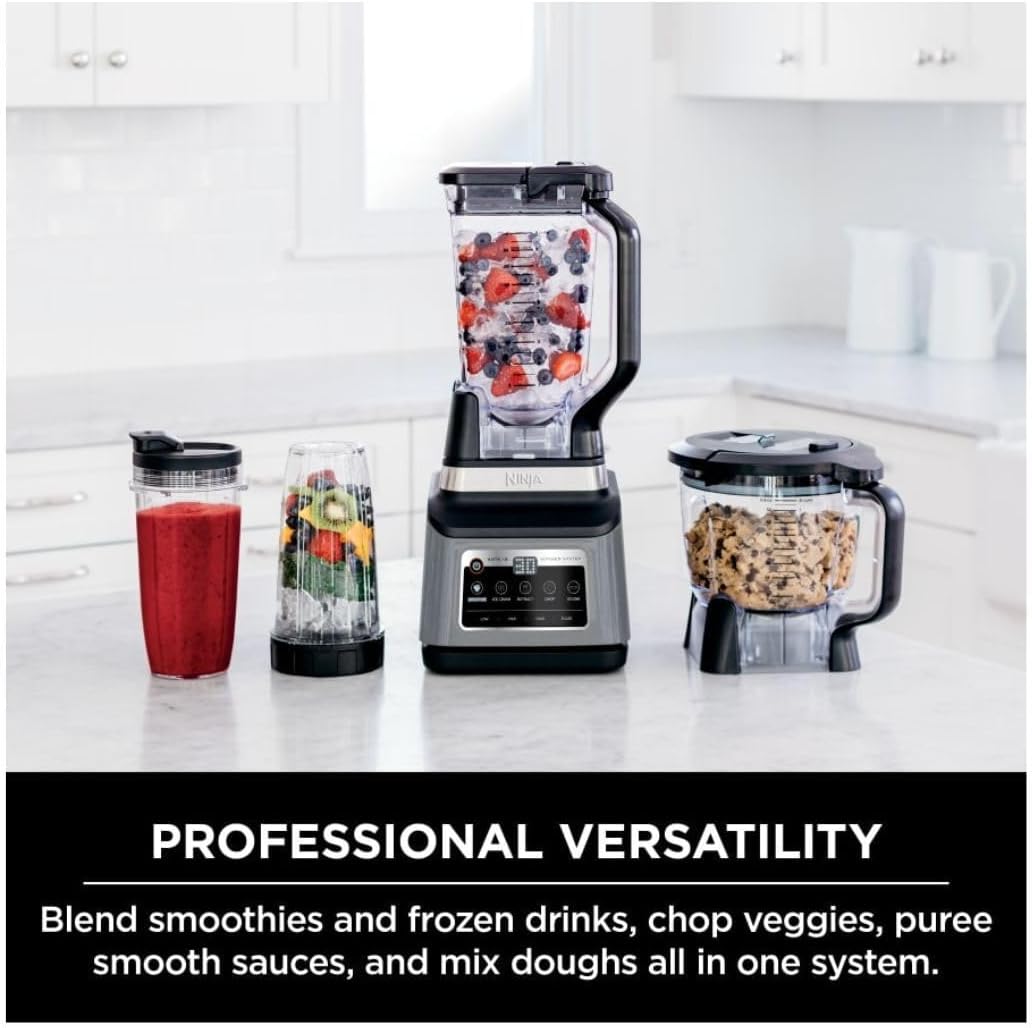 Ninja BN801 Professional Plus Kitchen System - 1400W Auto IQ Blender | Gray (Renewed)