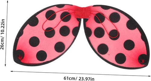 Abaodam Foldable Ladybug Wings - Portable Red Cosplay Costume Prop for Kids & Girls