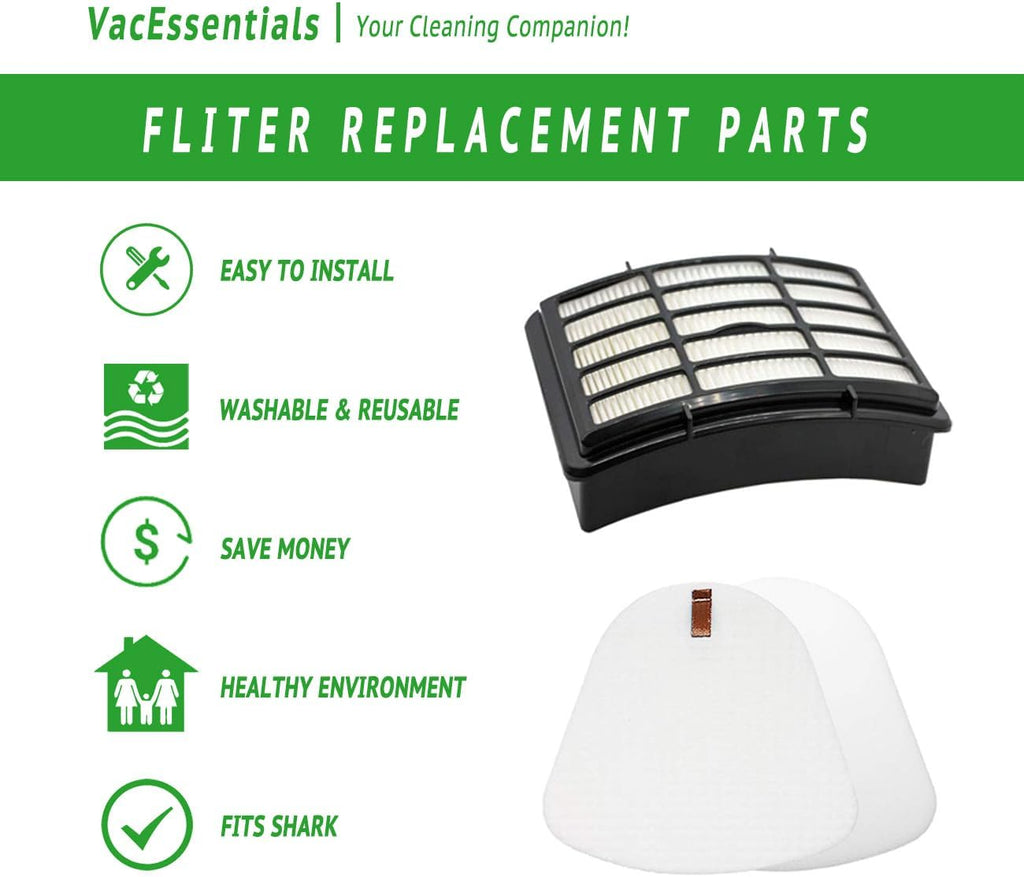 Shark Navigator Lift-Away Vacuum Filter Replacement - 2 HEPA + 4 Foam & Felt Filters Set