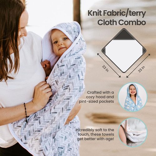 Copper Pearl Hooded Bath Towels Premium Knit/Terry Cloth Baby Towels with Hood, Pockets, and Cool Designs - Great to Gift and Make Bath Time Fun - Baby Bath Towel, Bear