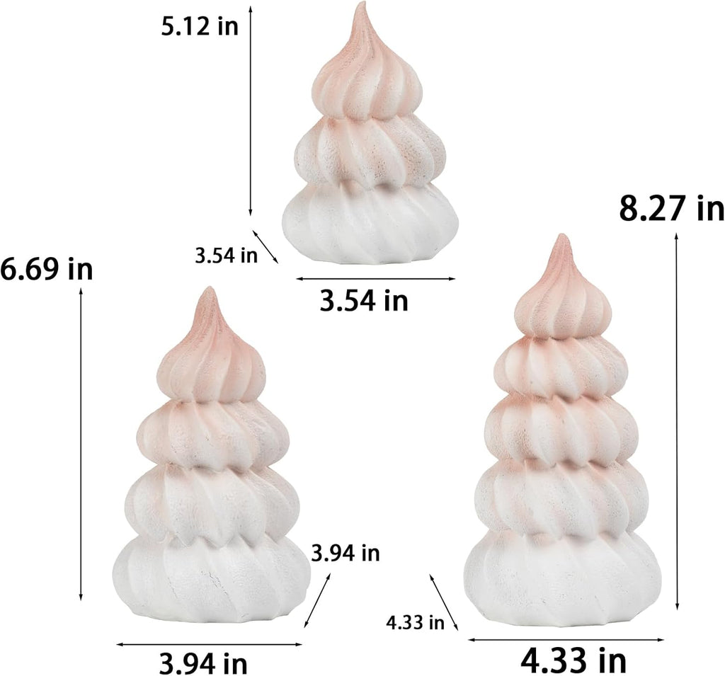 Resin Fantasy Meringue Tree Ornaments by Christmas Decorations | Unique Indoor Home Decor for Dining Table, Desk & Shelf - 11x11x21cm