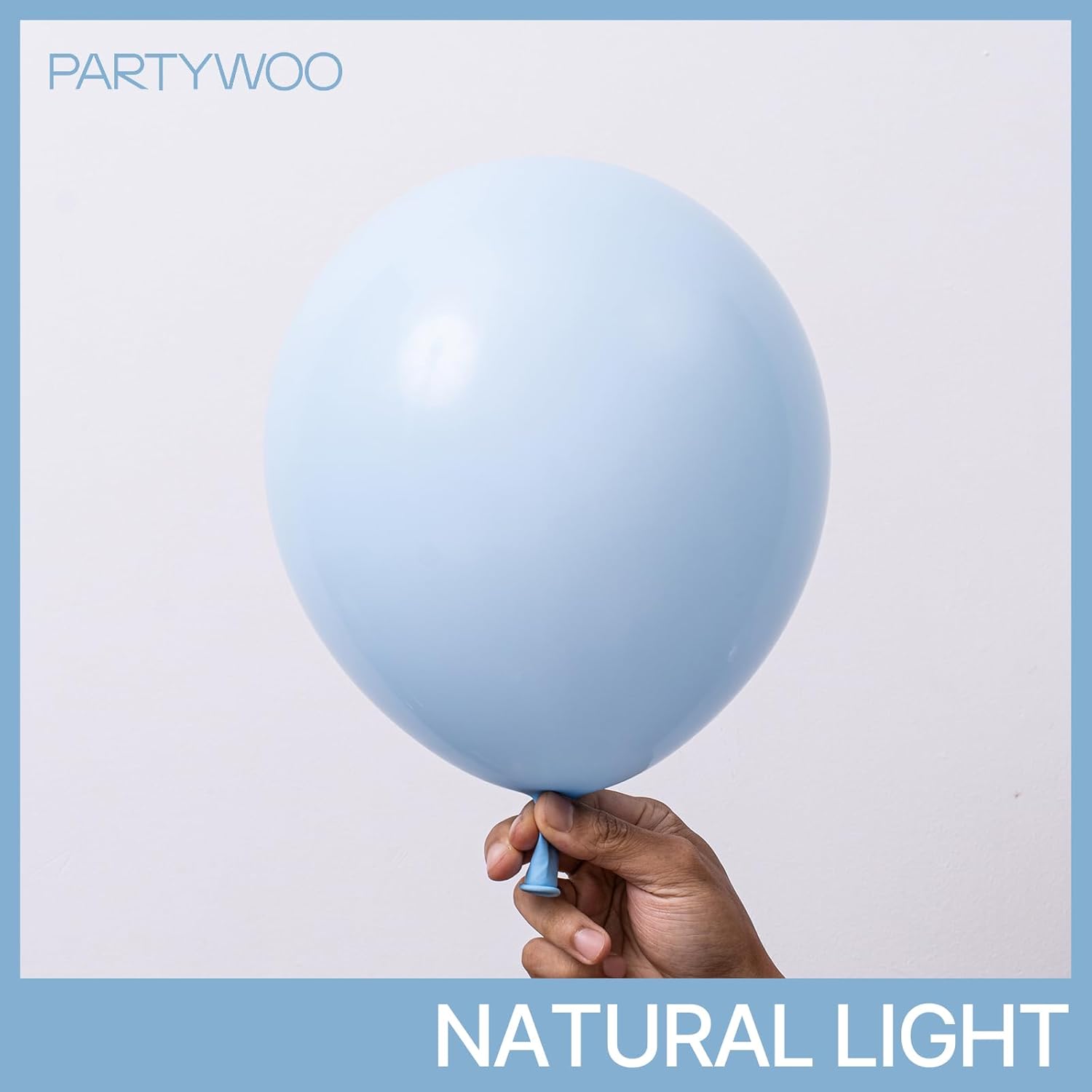 PartyWoo Baby Blue Balloons - 100 Pcs in Various Sizes for Graduation & Baby Shower Decor | Light Pastel Aqua Blue
