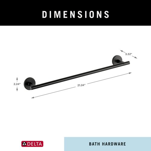 Delta 75918-BL Trinsic 18 in. Towel Bar in Matte Black