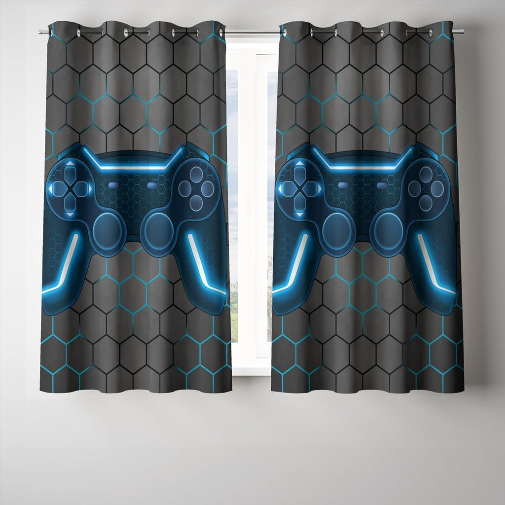 NTBED Game Console Blackout Curtains - Darkening Drapes for Kids' Bedroom | 2 Panels, 42"x63", Blue