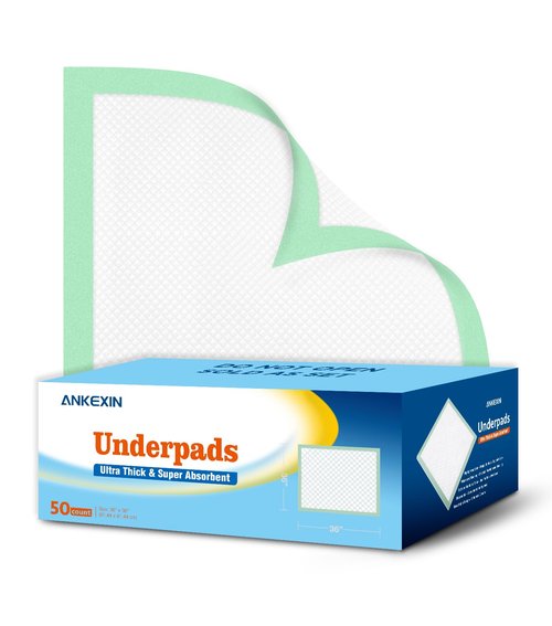 ANKEXIN 36'' x 36'' Disposable Bed Pads for Incontinence Heavy Duty Chucks Pads, 50 Count Leak-Proof Absorbent Underpads for Adults, Pets, Postpartum Care