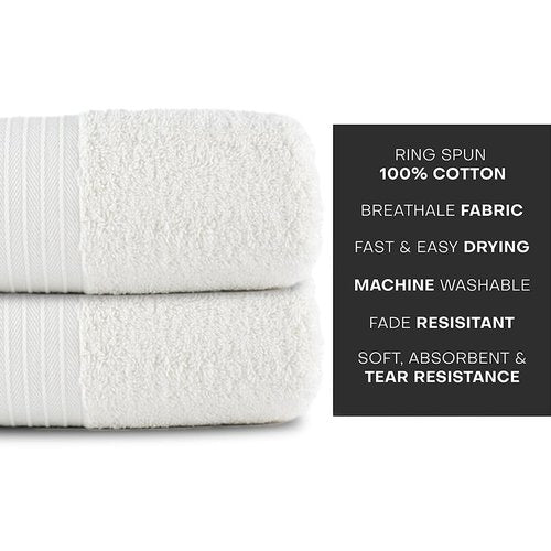 Textila Bath Sheets - 35x70 Inch Oversized 100% Cotton Towels, Super Soft, Highly Absorbent & Lightweight - Ideal for Everyday Use, Spa & Hotel (Ivory - Pack of 2)
