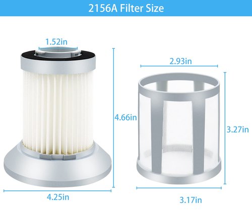 Katerelis 2 Pack 2156A Replacement Filter Compatible with BISSELL Zing Lightweight,2156, 2156A, 2156E, 1665, 16652, 1665W Bagless Canister Vacuum,for Bissell Canister Vacuum Filter Part Number 1613056