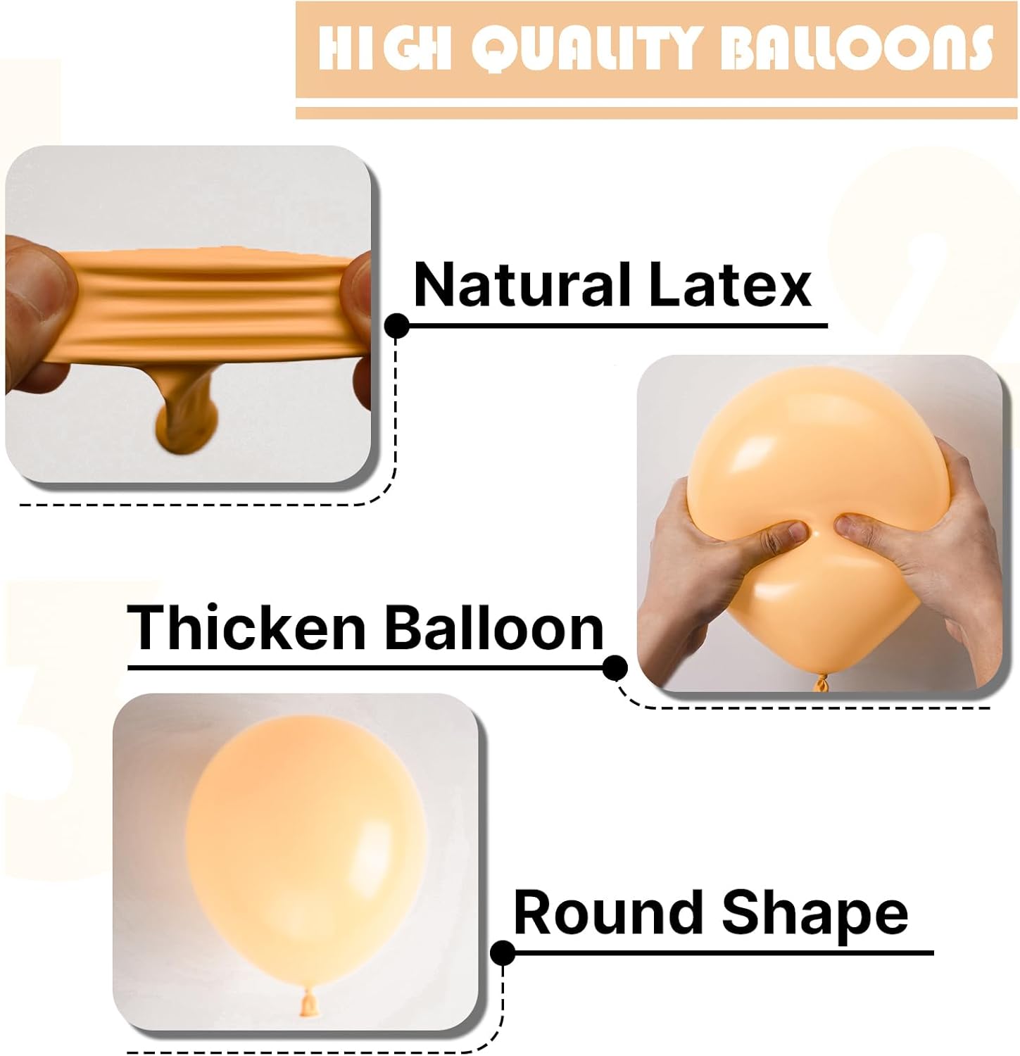 PartyWoo 12-Inch Nude Balloons - 100pcs Apricot Latex for Graduation, Wedding & Baby Showers