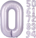 Lilac Number Balloon 40 Inch | 0 Number Balloons for Birthday Decorations | Lavender Party Supplies