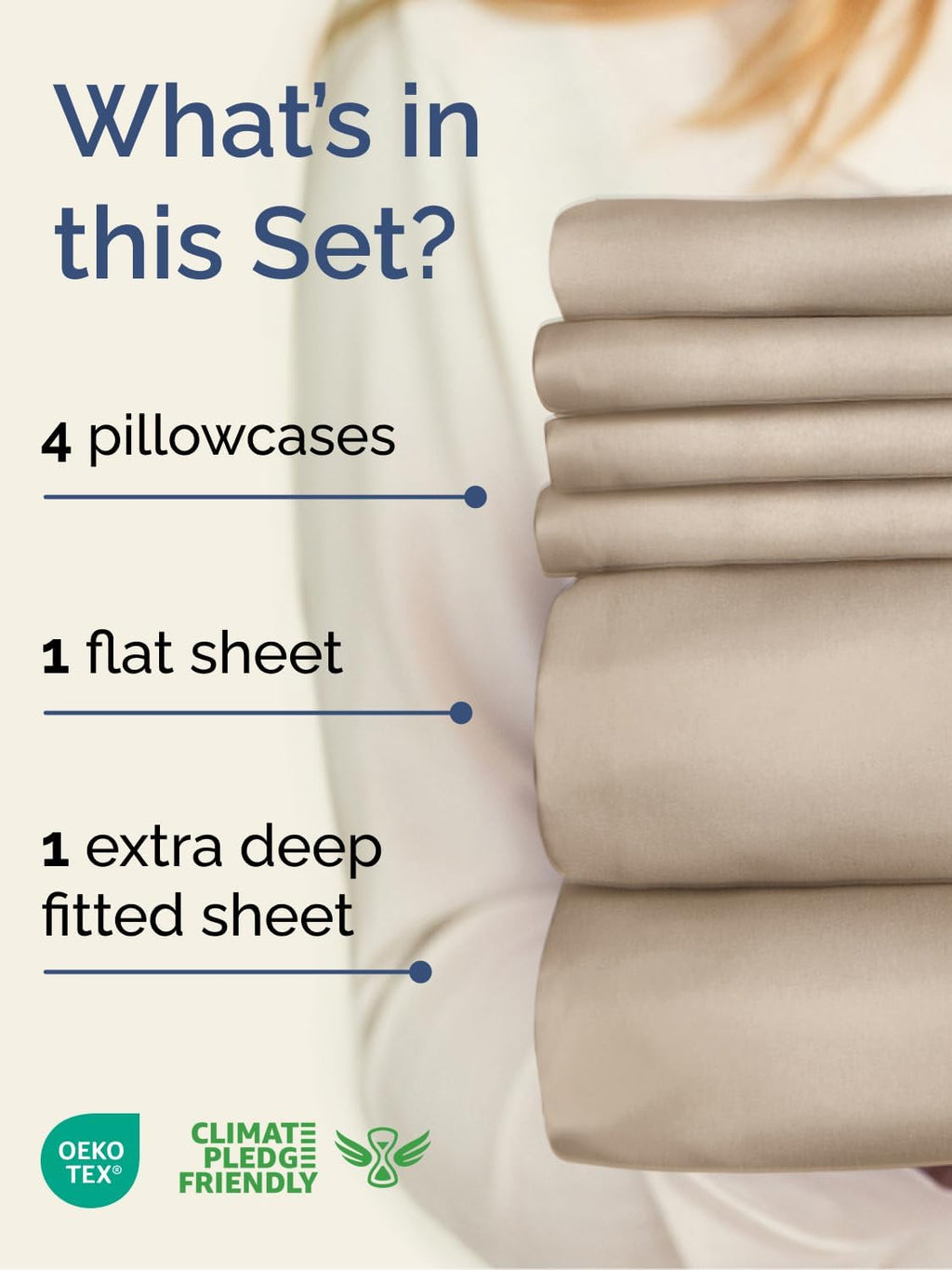 Skiennix Extra Deep King Sheet Set - 6 Piece Breathable Cooling Bedding - Soft Wrinkle-Free Wheat Color