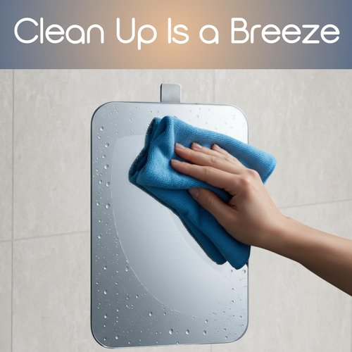 SereniBath Shower Mirror - Fogless for Shaving & Washing Your Face - Anti-Fog - for Men & Women - Exfoliate, Scrub and Groom Your Face