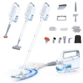 10-in-1 Steam Mop with Detachable Handheld Steamer, 350ml Tank, 10s Heat-Up, 248°F Steam Cleaner, 3-Level Control and Swivel Head for Floors, Carpets, Tiles, BBQ grill Multi-Surface Clean White