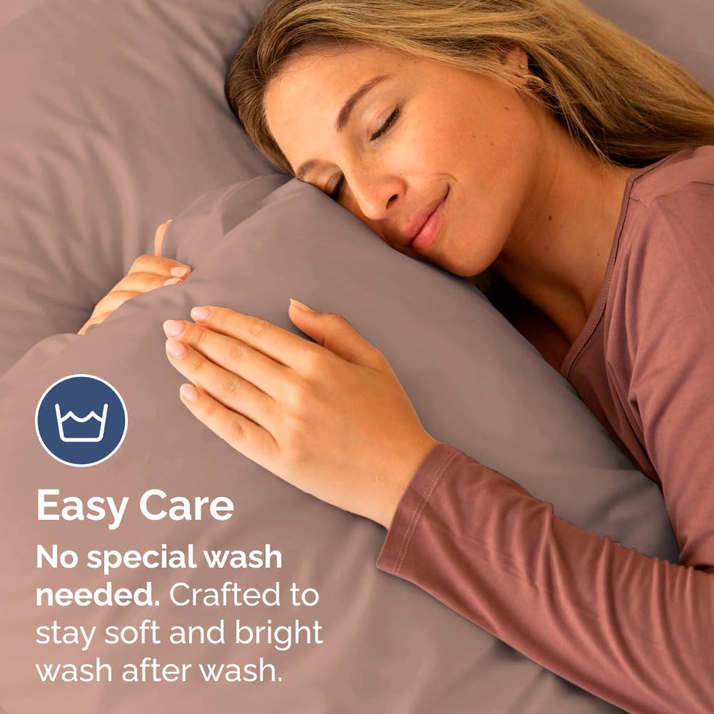 Skiennix Standard Pillow Cases Set of 2 - Ultra-Soft Hotel Quality - Wrinkle-Free & Stain Resistant - Mauve
