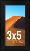 LaVie Home 3x5 Picture Frame - Classic Black Frame with HD Plexiglass for Vertical/Horizontal Display