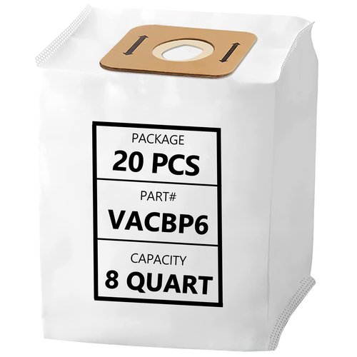 KEEPOW 20 Pack VACBP6 Vacuum Bags for Atrix, 8 Quart HEPA Filter Bag Replacement for Atrix Ergo Backpack Vacuum VACBP1, VACBP36V, VACBPAI