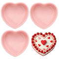 HEYTIMI 3 PCS Silicone Heart Shaped Cake Pans 5 Inches Mini Heart Shaped Cake Pans Nonstick Heart Baking Cake Mold for Birthday, Wedding (pink, 5inch-3pack)