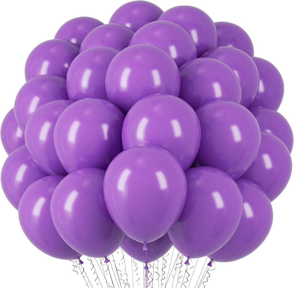 Voircoloria Purple Balloons - 66 Pack of 12-Inch Latex Balloons for Parties & Celebrations