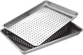 Regine Switzerland Extra Large 304 Stainless Steel Baking Pan Set - 2-Pack Non-Toxic Bakeware | Solid & Perforated Pans