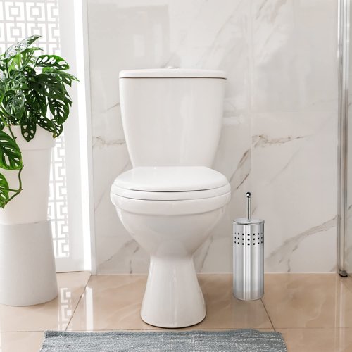 Blue Donuts Toilet Plunger with Holder for Bathroom, Multi Drain Suitable Also for Bathtubs, Quick Dry (Chrome)