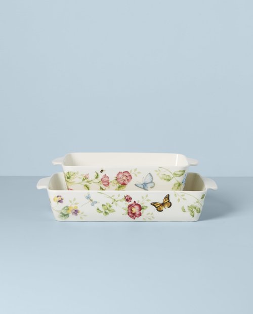 Lenox Butterfly Meadow Rectangular Baker 2-Piece Set, 9.70, Multi