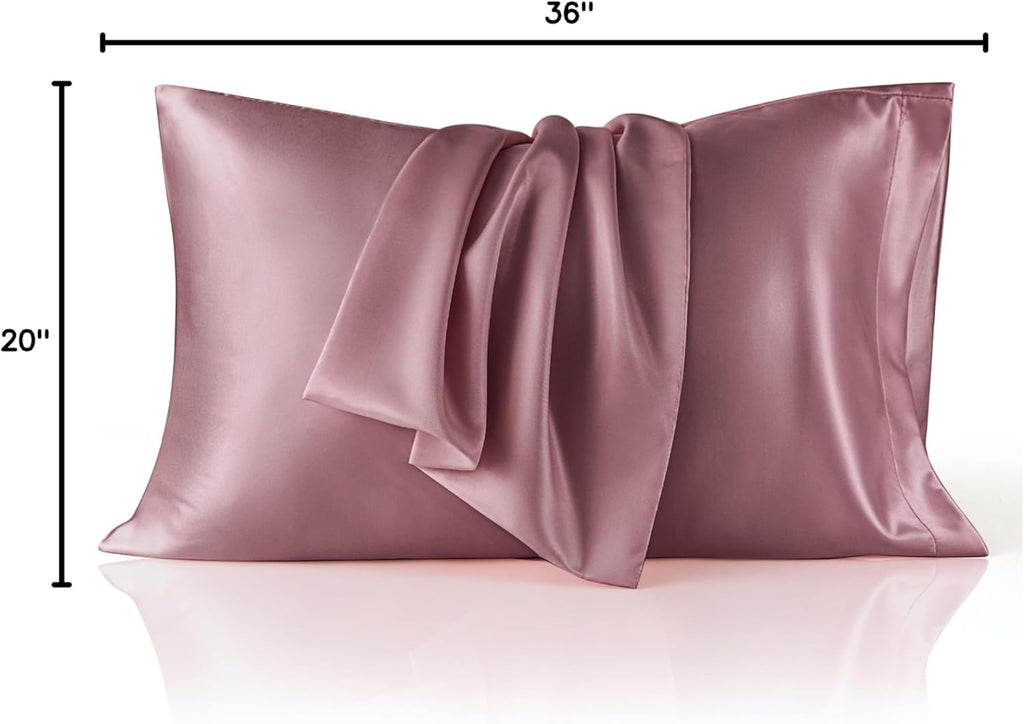 Bedsure King Size Satin Pillowcase Set - Nostalgia Rose Silky Cases for Hair & Skin | 20x36 Inches, 2-Pack