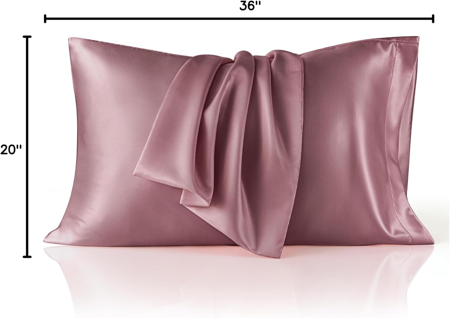 Bedsure King Size Satin Pillowcase Set - Nostalgia Rose Silky Cases for Hair & Skin | 20x36 Inches, 2-Pack