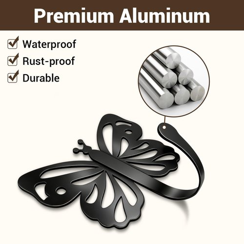 Midukit Butterfly Design Wall Hooks for Towel and Coat: 20LB Screw in Aesthetics Metal Hanger Wall Mount for Living Room, Bathroom, Kitchen, Bedroom for Coat, Bag, Scarf, Towel, Hat, Key, Cup, 3 Pack