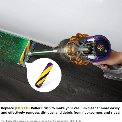 JEDELEOS Replacement Soft Roller Compatible with Dyson V15 Gen 5 Detect and V12 V10 Slim Vacuum Series Fluffy Optic Cleaner Head, Brush Roll Replace Spare Parts No.971634-01
