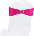 MDS Spandex Chair Sashes - Premium Stretch Covers with Buckle Slider for Weddings & Events | Pack of 50 - Magenta