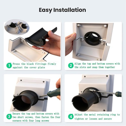 WGSWX HVAC Wall Penetration Cover & Line Set Cover Kit - Professional Seal and Protection Sleeve for Indoor & Outdoor Mini Split Air Conditioner Pipes Outlet Retrofit 2-3/8", Gray