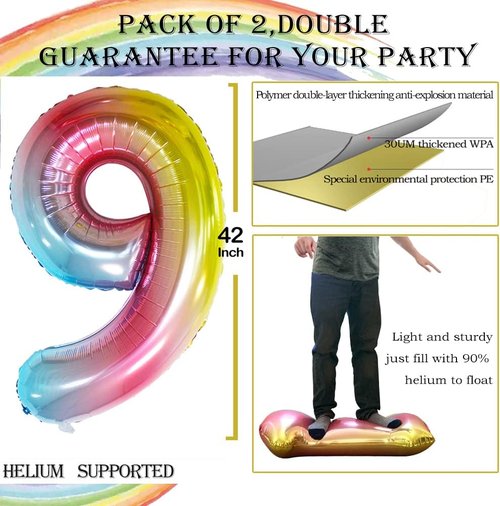 GOER Jumbo 29 Inch Foil Balloons - Colorful Decorations for 29th Birthday Party | Helium-Ready