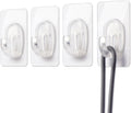 Skiennix 27 Pack Small Adhesive Wall Hooks - Clear Mini Hooks for Damage-Free Hanging Decorations & Cables