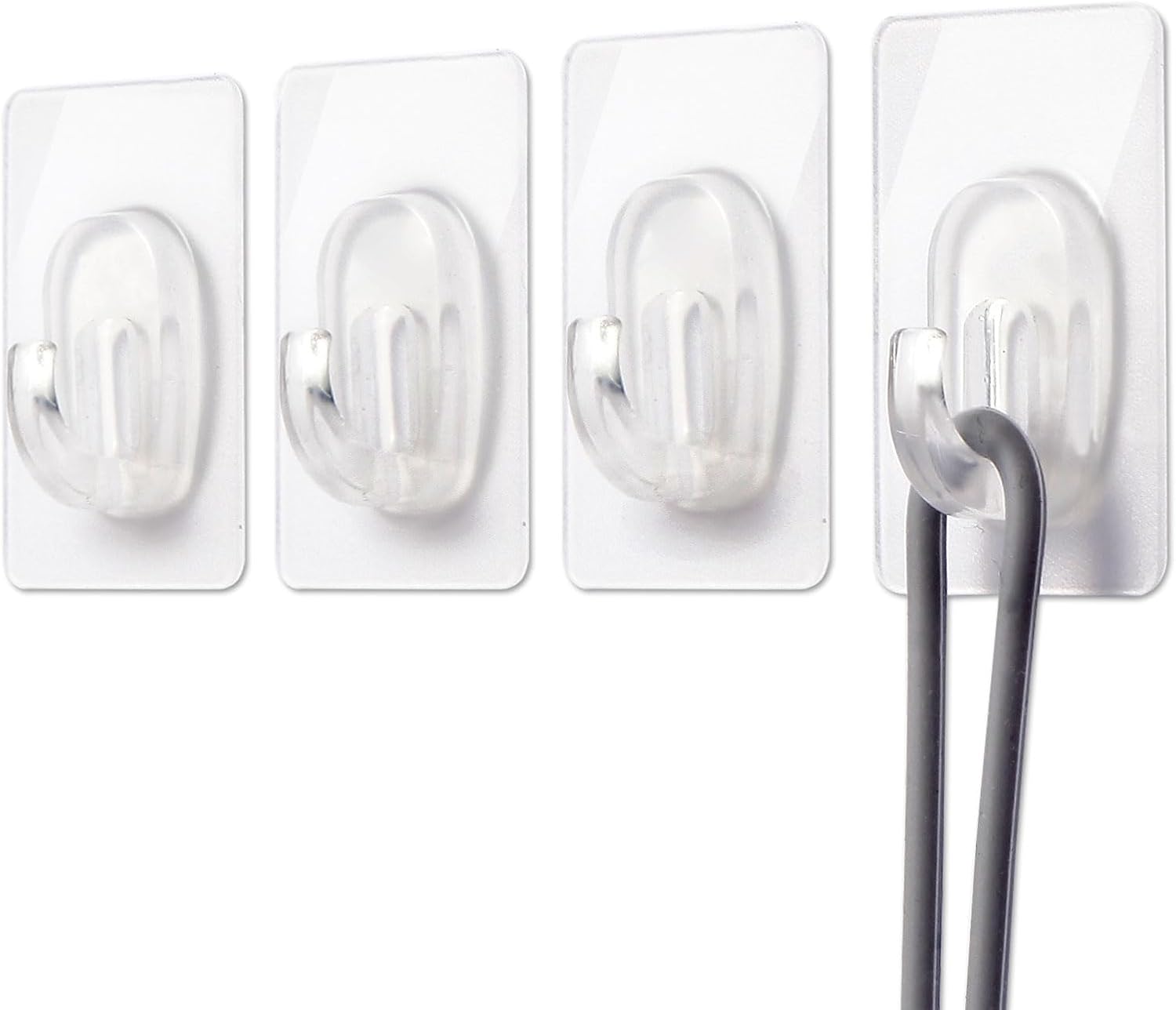 Skiennix 27 Pack Small Adhesive Wall Hooks - Clear Mini Hooks for Damage-Free Hanging Decorations & Cables