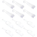 12Pcs Clear Plastic Ice Scoops Tongs Set, Small Tongs for Serving Food, Mini Candy Scoops for Candy Buffet Dry Goods Freezer Bin Canisters (Clear)