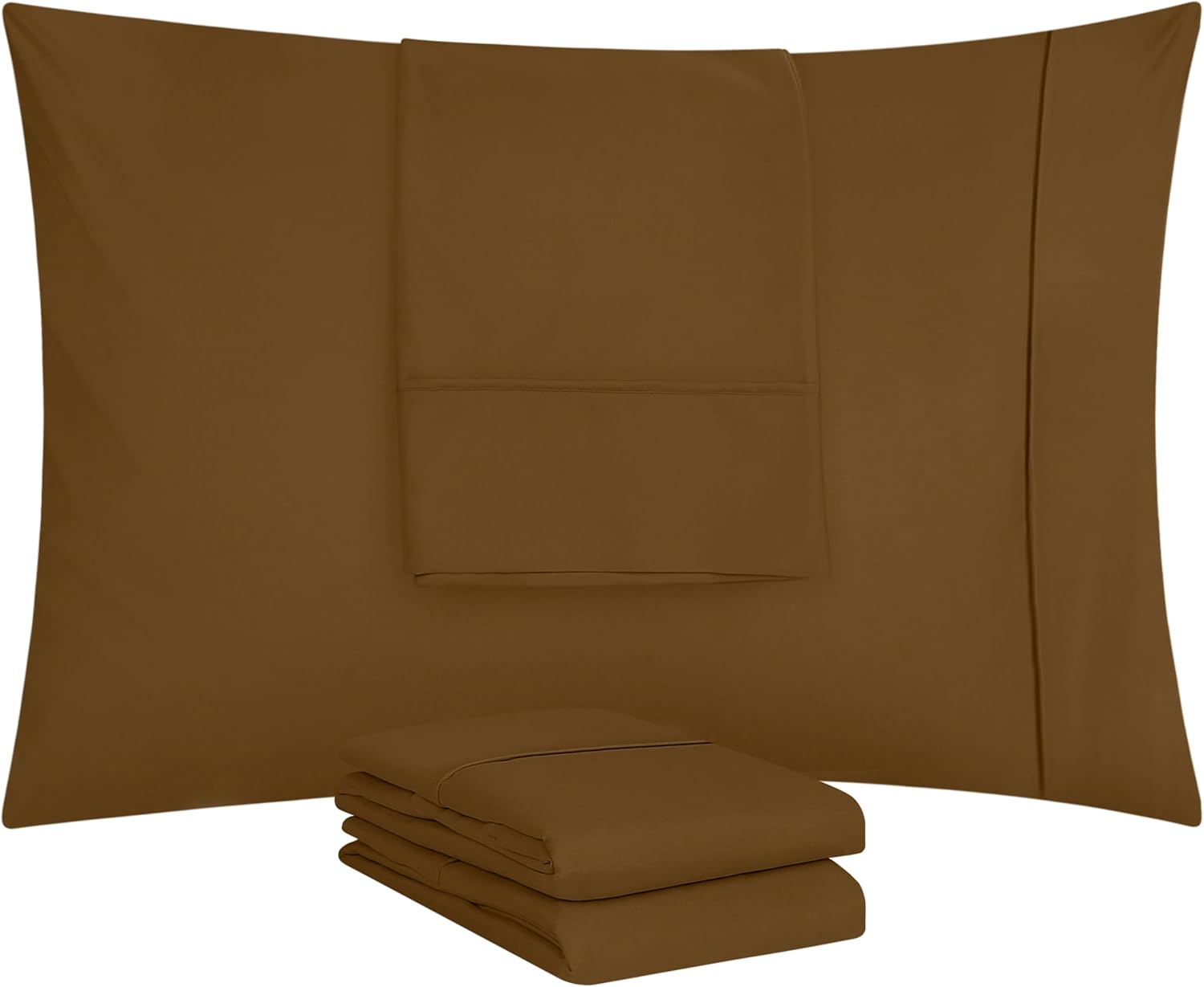 Utopia Bedding Standard Pillow Cases - Soft Brushed Microfiber - 4 Pack | Fade Resistant 20 x 26 Inches (Mocha)